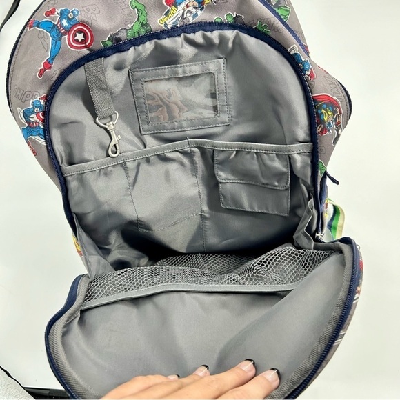 Pottery Barn Kids Marvel Avengers Kids Backpack Grey Superhero School Bag - Picture 9 of 11